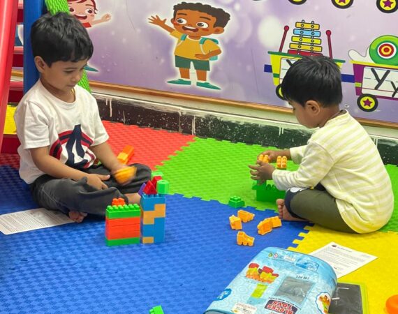 "Shape sorting activity for kids at Stepping Stone Day Care"