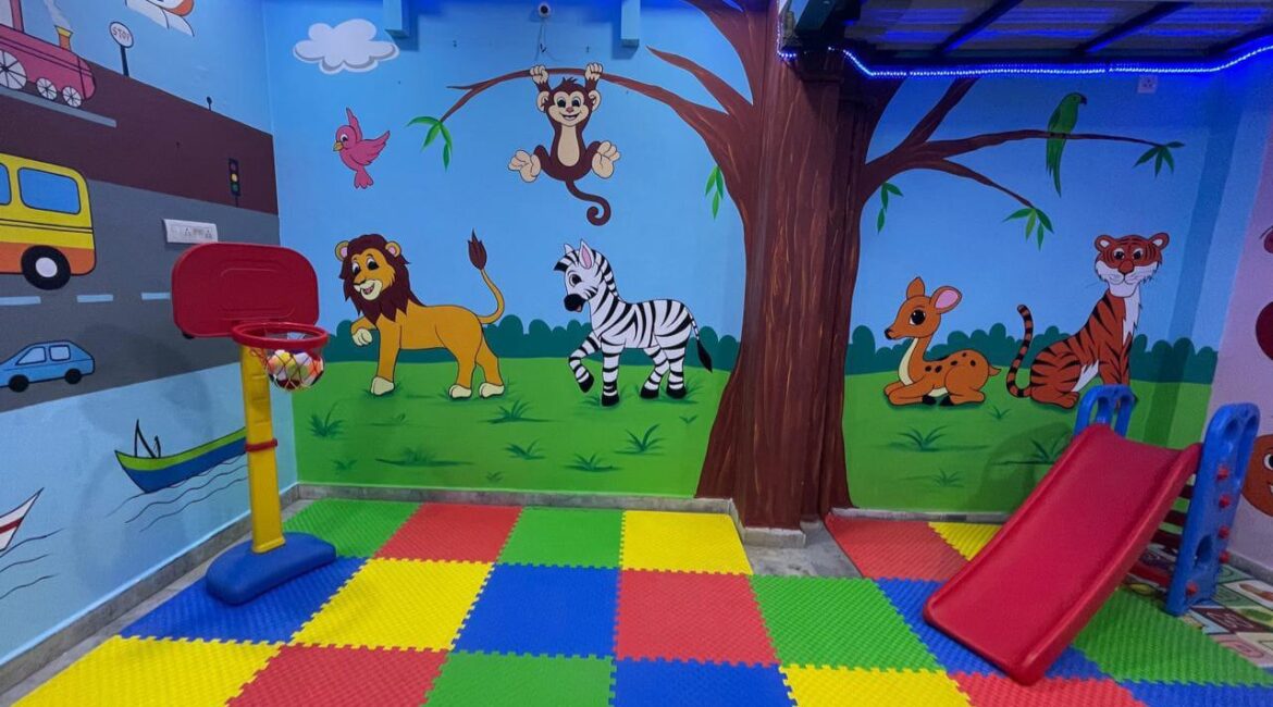 "Children learning through play at Stepping Stone Day Care in Hyderabad"