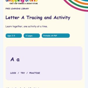 Letter A Tracing and Activity (Free Printable PDF)