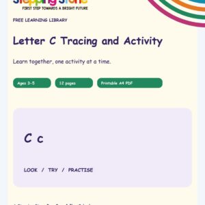 Letter C Tracing and Activity (Free Printable PDF)