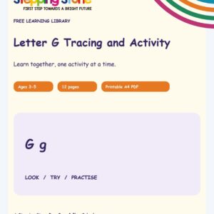 Letter G Tracing and Activity (Free Printable PDF)