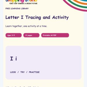 Letter I Tracing and Activity (Free Printable PDF)