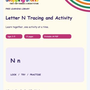 Letter N Tracing and Activity (Free Printable PDF)
