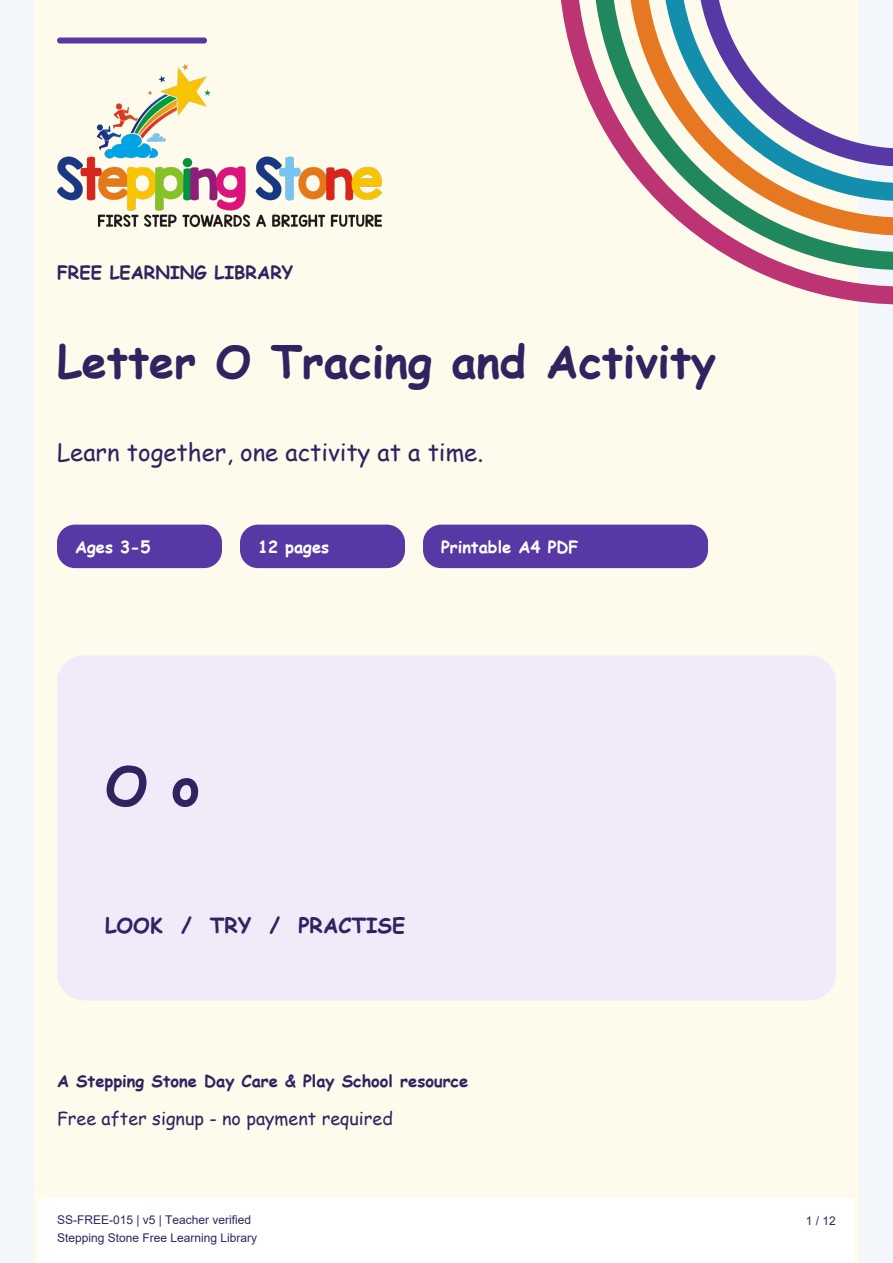 Letter O Tracing and Activity (Free Printable PDF)