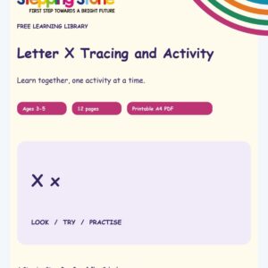 Letter X Tracing and Activity (Free Printable PDF)