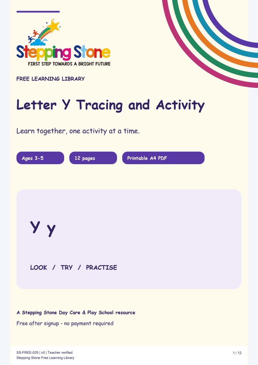 Letter Y Tracing and Activity (Free Printable PDF)