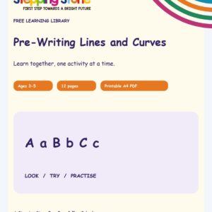 Pre-Writing Lines and Curves (Free Printable PDF)