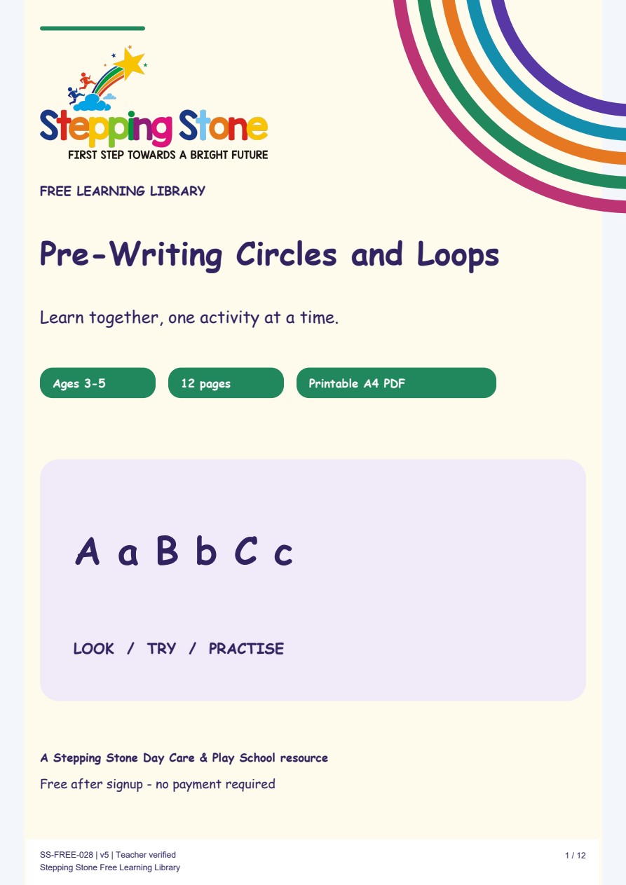 Pre-Writing Circles and Loops (Free Printable PDF)