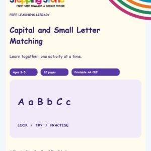 Capital and Small Letter Matching (Free Printable PDF)