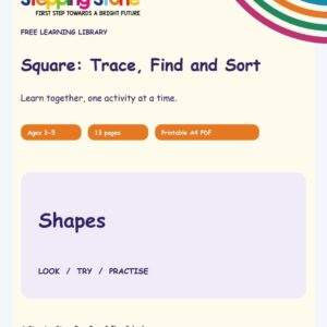 Square: Trace, Find and Sort (Free Printable PDF)