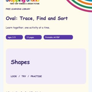 Oval: Trace, Find and Sort (Free Printable PDF)
