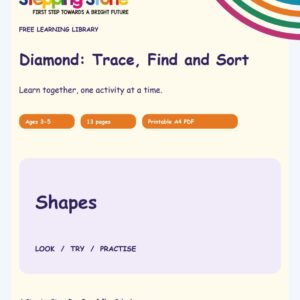 Diamond: Trace, Find and Sort (Free Printable PDF)