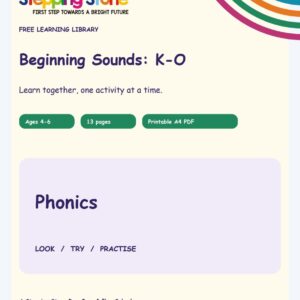Beginning Sounds: K–O (Free Printable PDF)