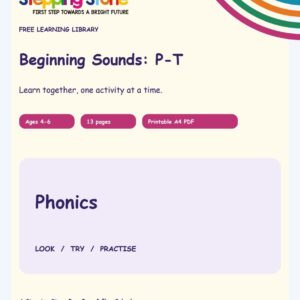 Beginning Sounds: P–T (Free Printable PDF)