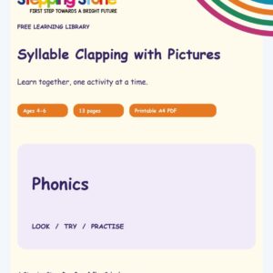 Syllable Clapping with Pictures (Free Printable PDF)