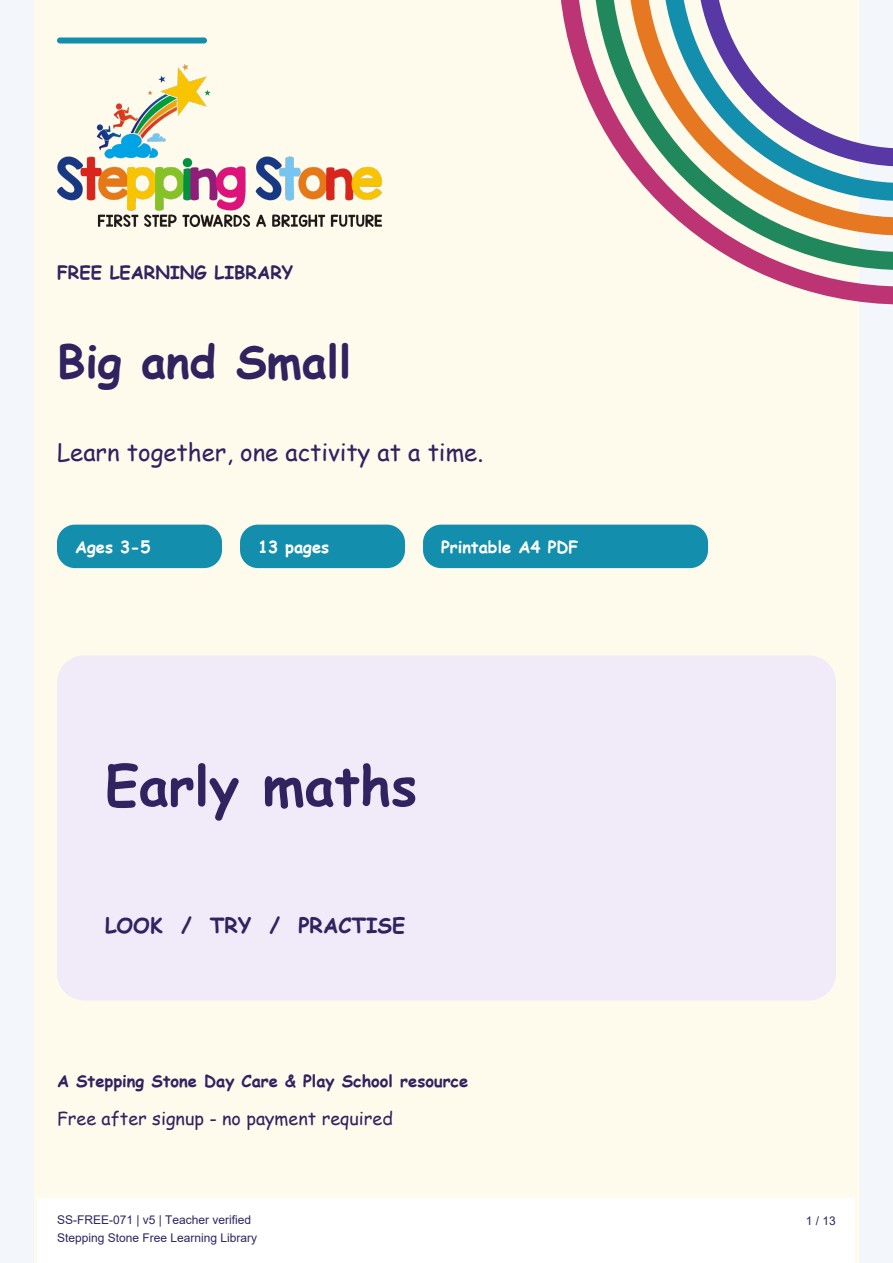 Big and Small (Free Printable PDF)