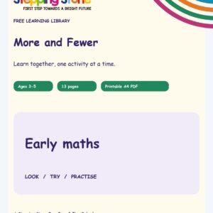 More and Fewer (Free Printable PDF)