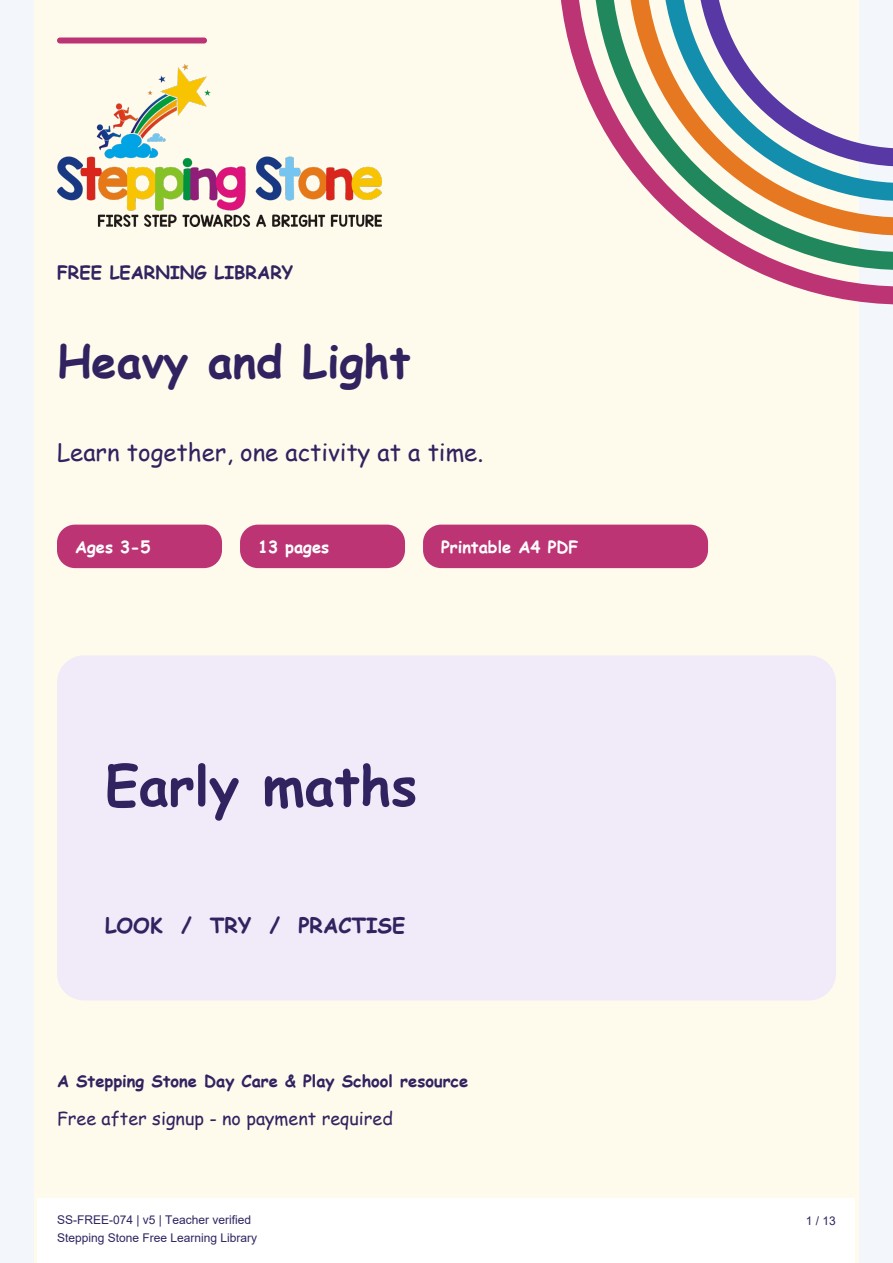 Heavy and Light (Free Printable PDF)