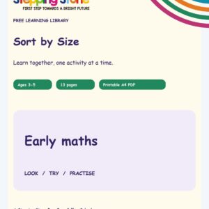 Sort by Size (Free Printable PDF)