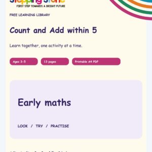 Count and Add within 5 (Free Printable PDF)