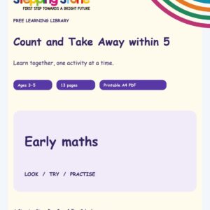 Count and Take Away within 5 (Free Printable PDF)
