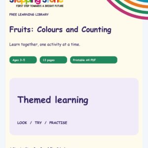 Fruits: Colours and Counting (Free Printable PDF)
