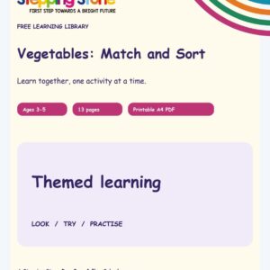Vegetables: Match and Sort (Free Printable PDF)