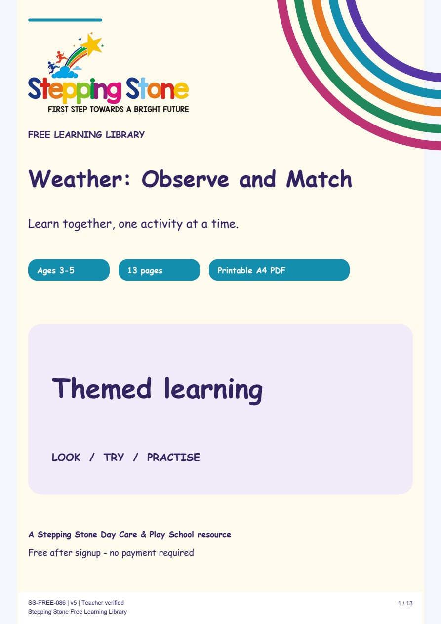 Weather: Observe and Match (Free Printable PDF)