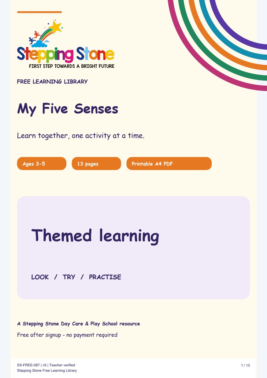 My Five Senses (Free Printable PDF)