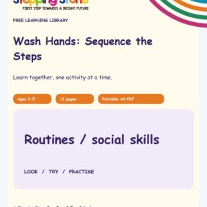 Wash Hands: Sequence the Steps (Free Printable PDF)