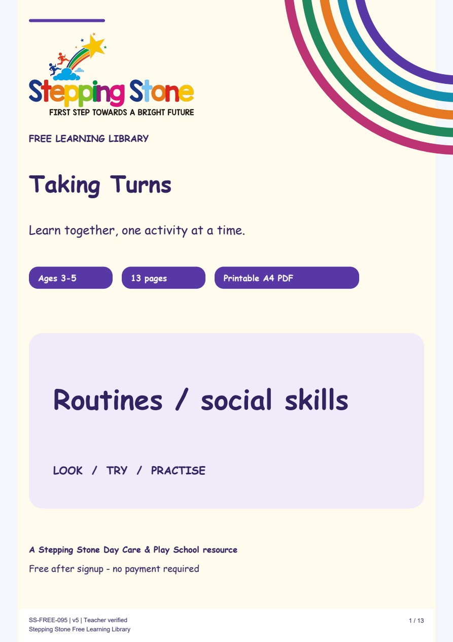 Taking Turns (Free Printable PDF)