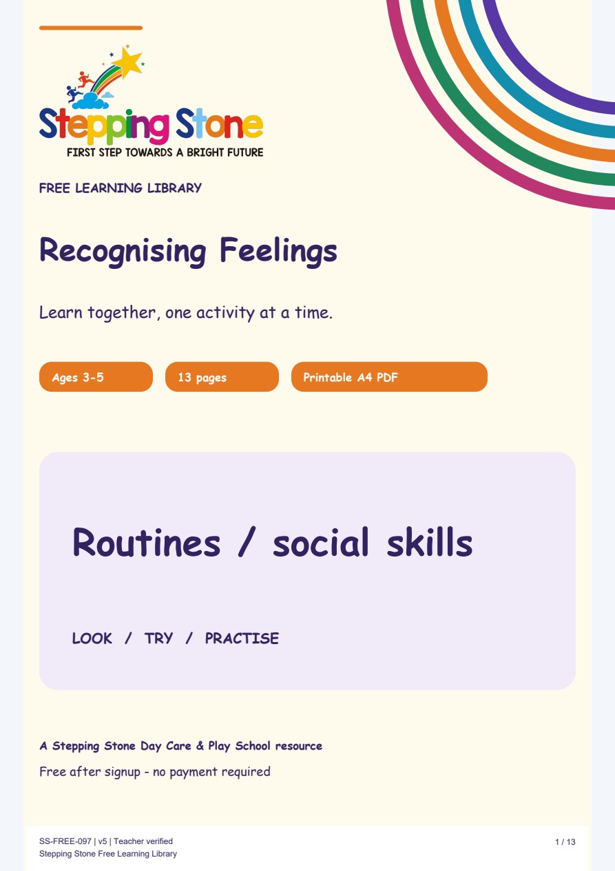 Recognising Feelings (Free Printable PDF)