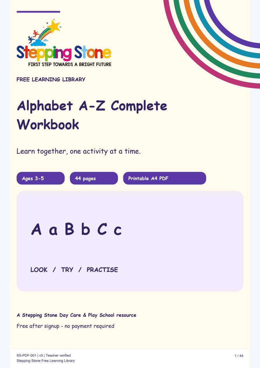 Alphabet A-Z Complete Workbook (Free Printable PDF)