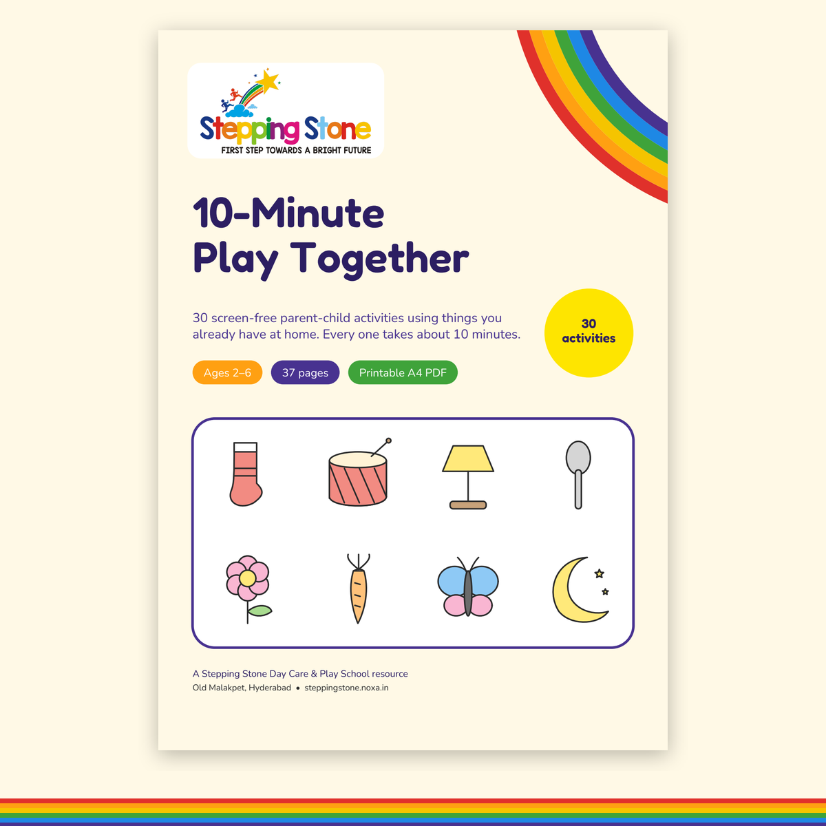 Parent-Child 10-Minute Activity Pack printable PDF cover – Stepping Stone