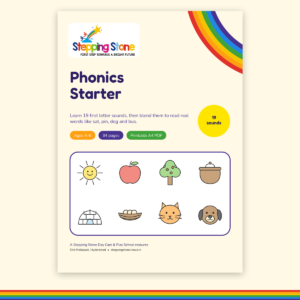 Phonics Starter Workbook printable PDF cover – Stepping Stone