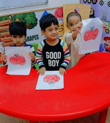 "Kids engaged in fun classroom activities at Stepping Stone Play School"